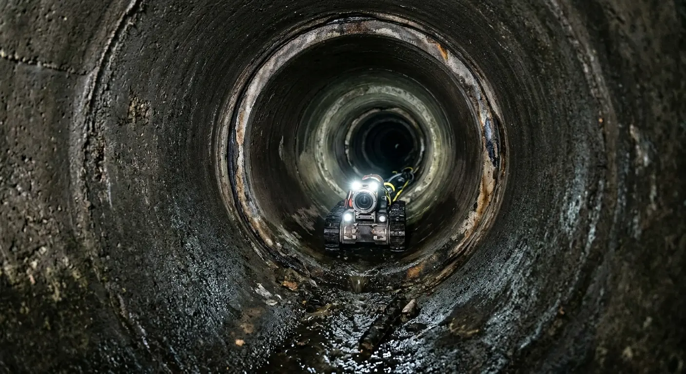 Robotic sewer camera inspecting pipe interior for Sewer Line Repair in McKees Rocks